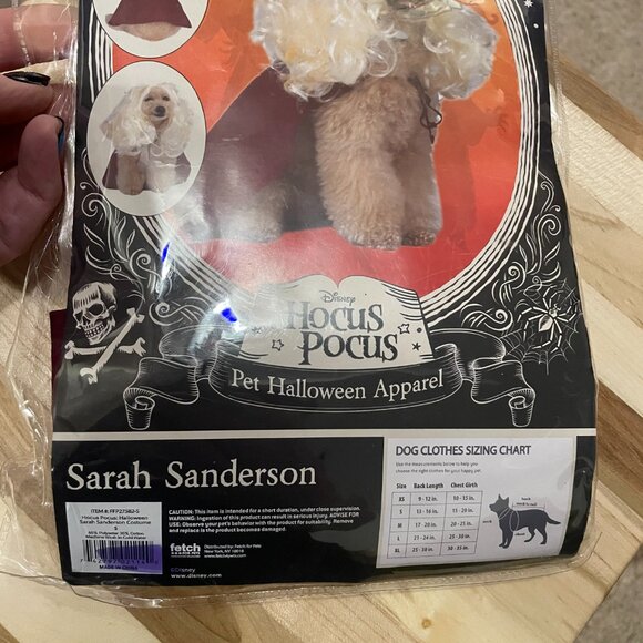 Disney's Hocus Pocus Dog Halloween Costume. It's Sarah Sanderson!  Size MED  NWT - Picture 4 of 8
